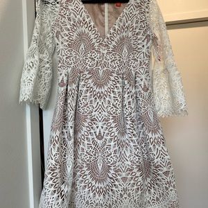 Anthropologie NWT Sz 6 Medium white lace dress